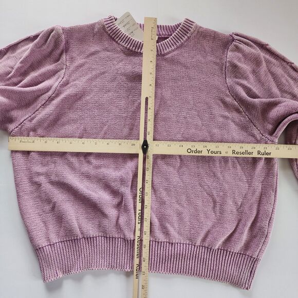 Easel Sweater Womens Small Orchid Mineral Washed Peasant Blousy Top - Picture 10 of 11